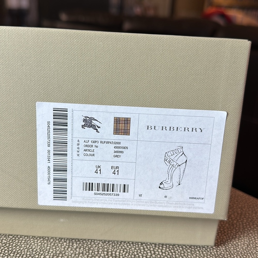 Burberry Prorsum grey cross ruched platform peep toe - Picture 2 of 7